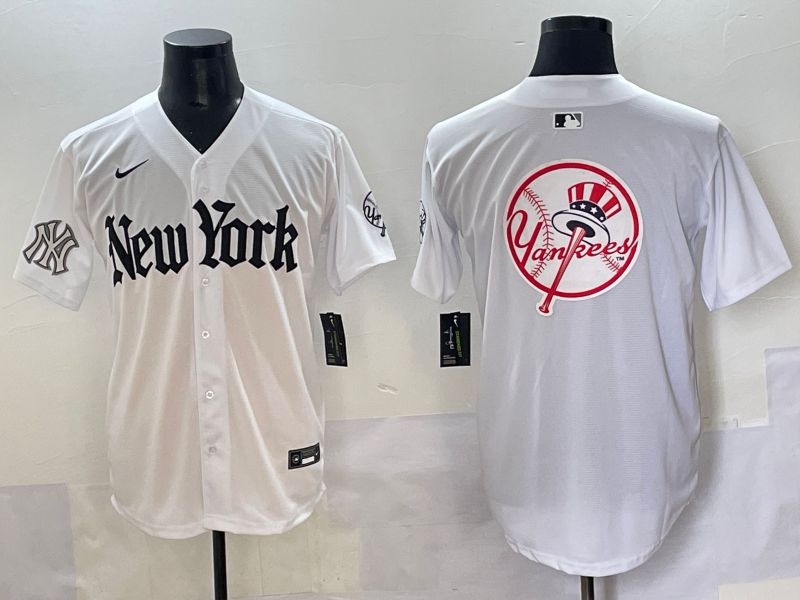 Men 2025 New York Yankees Blank White Five generations Joint Name Nike MLB Jersey style 94